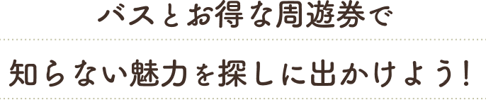 バスとお得な周遊券で知らない魅力を探しに出かけよう!